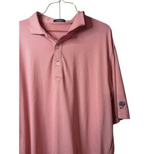 Turtleson Men XL Polo Shirt Red White Stripes Short Sleeve Golf Sport Top Casual